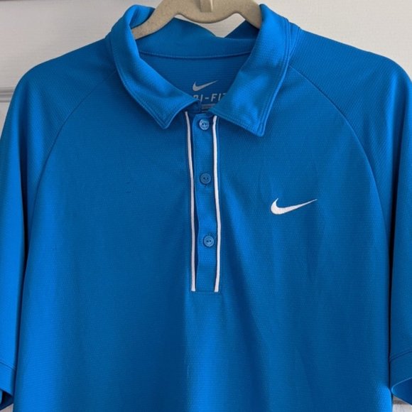 Nike Dry Fit Polo Shirt Blue Large - Picture 2 of 6